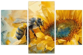 Obraz - Včielka, akvarel (90x60 cm)