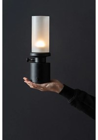 Čierna LED stmievateľná stolová lampa s kovovým tienidlom/so skleneným tienidlom (výška 29,5 cm) Camp – Leitmotiv