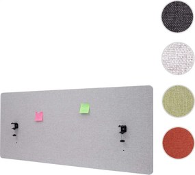 Akustický panel na stôl HWC-G75 - dvojstenná látka/textil - 60x140 - sivá