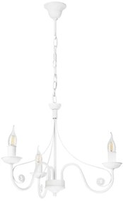 Luster na reťazi DONATO 3xE14/40W/230V biela