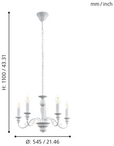 Eglo 49851 - Luster CAPOSILE 5xE14/40W/230V