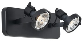 Dizajnový stropný reflektor čierny GU10 70mm 2-svetelný nastaviteľný - Vo