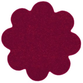 Kusový koberec Eton vínovo červený kvetina, 120x120 kvietok, červená, kuchyňa, Vopi