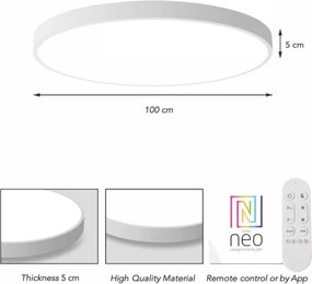 Immax NEO 07316L-LED stmievateľné stropné svietidlo SEMPLICI 128W/230V pr.100cm Wi-Fi Tuya biela + diaľkový ovládač (DO)