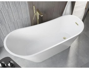 Mexen Alta, voľne stojaca vaňa 170 x 75 cm, biela, zlatý matný prepad, 52141707500-55