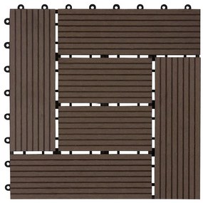 Terasová dlaždica WPC tmavohnedá 30x30 cm