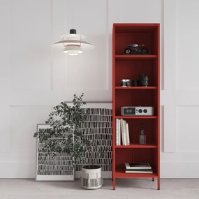 Knižnica do obývačky MARIO, 500 x 1800 x 350 mm, Modern: červená farba