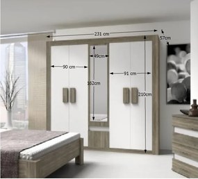 TEMPO KONDELA Mediolan spálňa dub sonoma truflový / biela