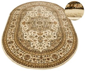 Koberec Super Rose 3792A Ornament kvety, krémový / béžový ovál