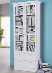 Vysoká vitrína Landwood, biela%