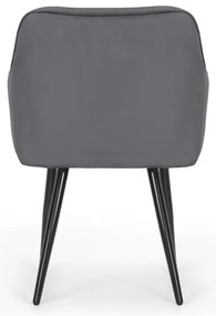 Sada dvoch jedálenských stoličiek FLORENCE zamatové, grafitové / čierne nohy (2 ks)