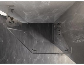 Mexen Lunar, L pravý výklopný päťuholníkový sprchový kút 100x90 cm, 8mm číre sklo, oceľový profil, 831L-100P-090L-97-00-P