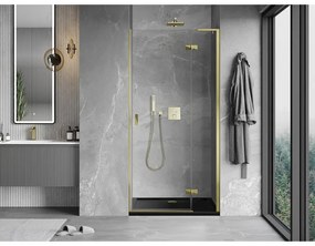 Mexen Mist-H L, 1-krídlové sprchové dvere pravé 100 cm, číre sklo, zlatý lesklý profil, 8A5L-100-000-50-00-P