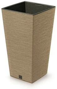 Kvetináč FURU SQUARE ECO WOOD s vložkou 30 c m,hnedý, M