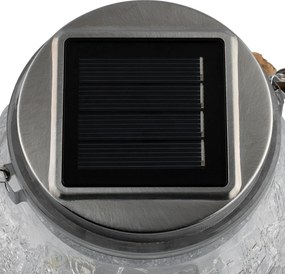 Solárna LED lampa Solik 12x14,5 cm číra/teplá biela