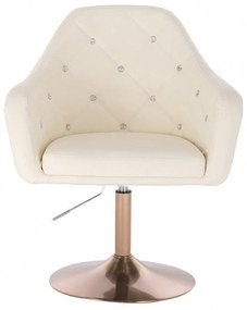 LuxuryForm DESIGN Kreslo ROMA na zlatom tanieri - krémové