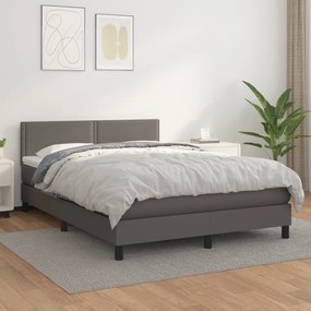Boxspring posteľ s matracom sivá 140x200 cm umelá koža 3141069