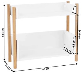 KONDELA Baltika Typ 1 policový regál bambus / biela