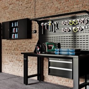 Závesná skriňa na náradie BEN, 1200 x 600 x 200 mm, All Black: čierna