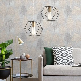 Toolight Toolight, závesné svietidlo 1xE27 APP1131-1CP, čierna-zlatá, OSW-40003