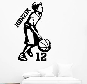 Veselá Stena Samolepka na stenu na stenu Malý basketbalista Farba: černá