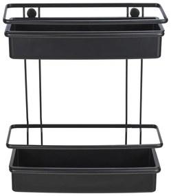 Čierna sprchová polica Wenko Molinella, 30 x 35 cm