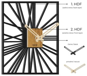 Drevené hodiny na stenu - Sentop | HDFK038 | dub