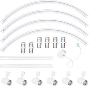 Moderný koľajnicový systém s 6 reflektormi biely 1-fázový oválny 100 cm - Iconic Jeana