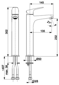 KFA Armatura 5552-712-81 - Umývadlová batéria + výpust OTAVA 30,2 cm matná čierna