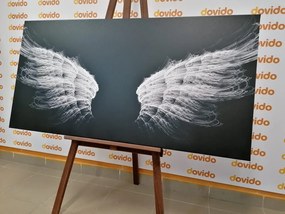 Obraz anjelské krídla v čiernobielom prevedení