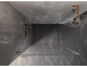 Mexen Lunar-B L sklápací sprchový kút ľavý 100 x 90 cm, číre sklo, medená matná, 832L-100-090-65-00-L