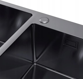 Erga HD, 2-komorový oceľový drez 780x450x210 mm, grafitová, ERG-MLS-HD7845B