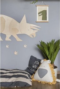 Drevená nástenná dekorácia Origami Triceratops – dinosaurus do detskej izby S