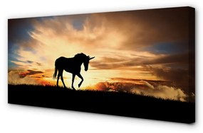 Obraz na plátne Unicorn sunset 125x50 cm