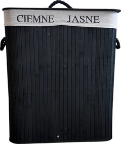 TRENDIE Bambusový kôš na prádlo 100l čierny + DARČEK
