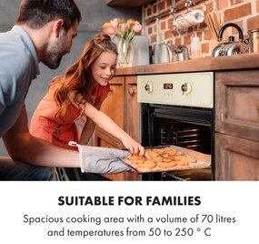 Klarstein Elizabeth, vstavaná rúra, retro dizajn, 6 funkcií, 50 – 250 °C, krémová