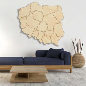 SENTOP | Drevená nástenná mapa Poľská republika - 16 dielikov | SENTOP M003