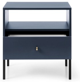 PROXIMA.store - Dizajnový nočný stolík - PIERA FARBA: modrá, FARBA NÔH: zlatá