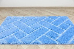 Kúpeľňový koberček Lotus modrý, tehla