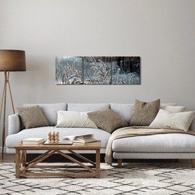 Obraz - Zamrznutá lúka (s hodinami) (90x30 cm)