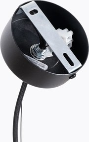 Závesné svietidlo Gabbia, 1x čierne drôtené tienidlo, drevo, (fi 55cm)