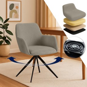 Jedálenská stolička Olema látka cord - sivohnedá