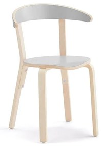 Drevená stolička LINUS, výška sedadla, 450 mm, breza, laminát - šedá