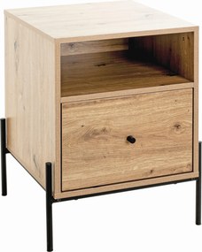 XXXLutz NOČNÝ STOLÍK, čierna, farba duba, 45/60/47 cm - Nočné stolíky - 001931038001