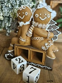 Vianočný adventný kalendár s perníčkami Gingerbread - 11*4*13 cm
