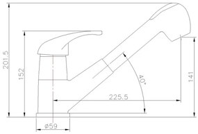 Aqualine - Drezová batéria KASIOPEA 20 cm lesklý chróm