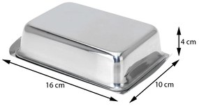 Kovová maselnička Chrome, 16x10x4 cm
