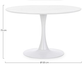 Jedálenský stôl bloom ø 120 cm bielý MUZZA