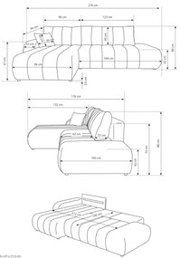 Rozkladacia rohová sedacia súprava do tvaru L DESIO, ľavá, béžová, s úložným priestorom