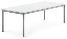 Stôl BORÅS, 1600x700x500 mm, laminát - biela, strieborná